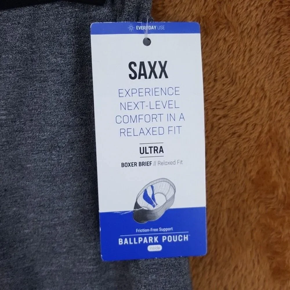 SAXX Boxer Briefs Mens Small Grey Ultra Ballpark Pouch